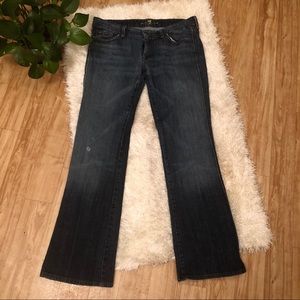 7 for All Mankind A Pocket Blue Flare Denim Jeans
